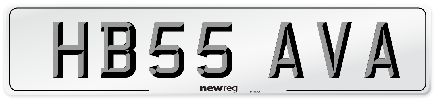 HB55 AVA Number Plate from New Reg